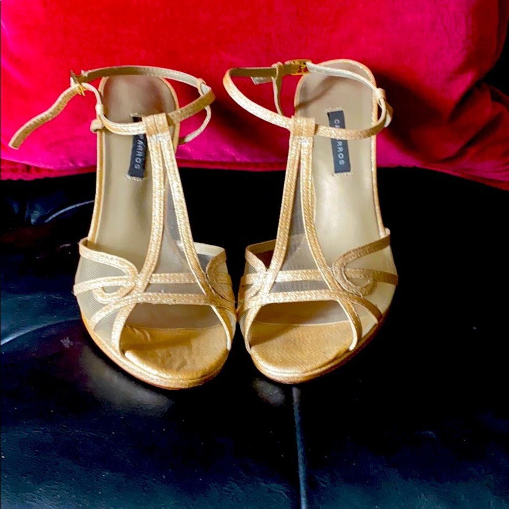 Champagne glitter formal strappy heals